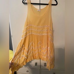 Free people yellow slip dress NWT